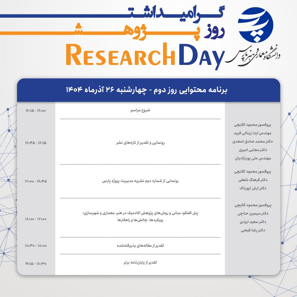 برنامه روز دوم ششمین رویداد روز پژوهش پارس